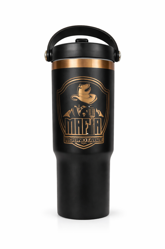30oz Insulated  Mafia Roundtable Travel Mug  with Handle